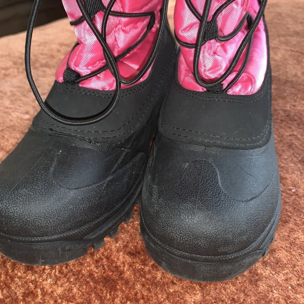 Tamarack‎ Kids Size 4 Pink Black Snow Boots Skiing Hike Snowboard Cold